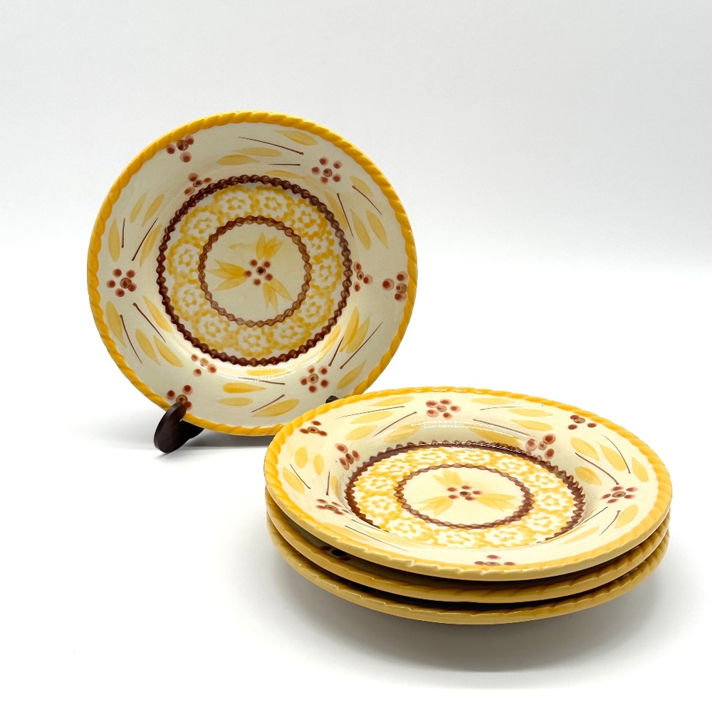 Temptations Old World Yellow Bread and Butter Plates Set Of 4 6”